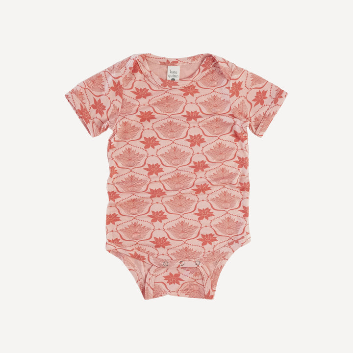 short sleeve lap neck bodysuit | lotus flower | lenzing modal