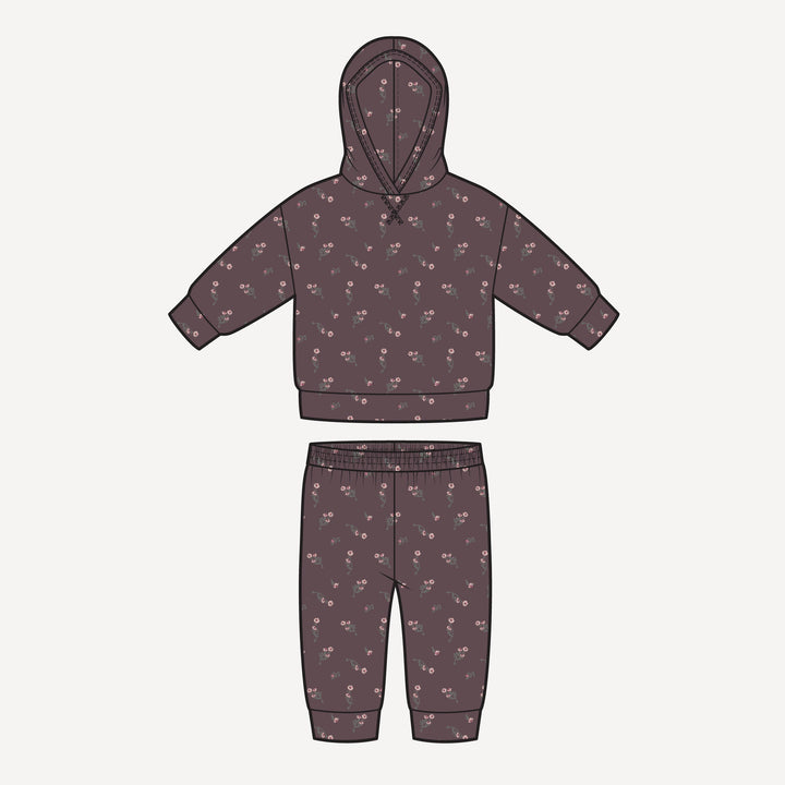 PREORDER long sleeve hooded cuffed jogger set | huckleberry chamomile | bamboo