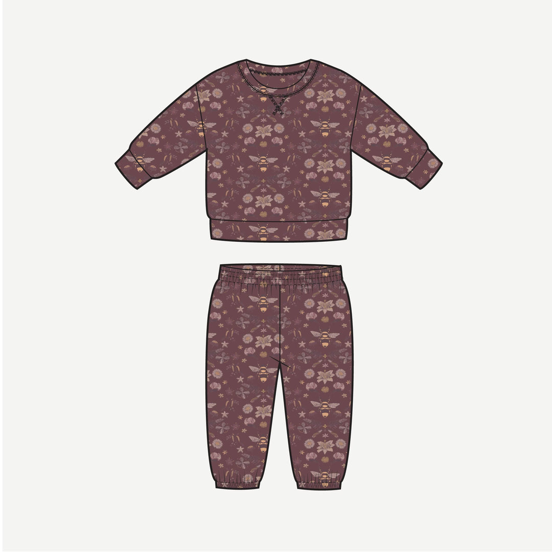 PREORDER long sleeve relaxed jogger set | mahogany bee | modal