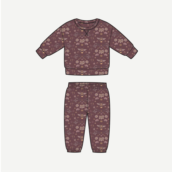 PREORDER long sleeve relaxed jogger set | mahogany bee | modal