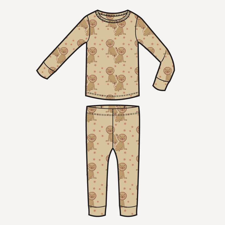 PREORDER long sleeve crew neck pj set | vintage lion | bamboo
