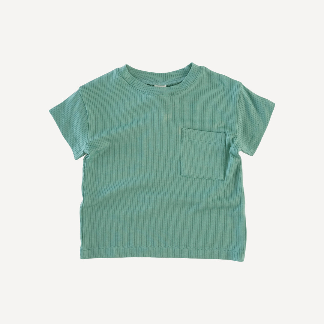 short sleeve relaxed classic pocket tee | malachite | modal skinny rib