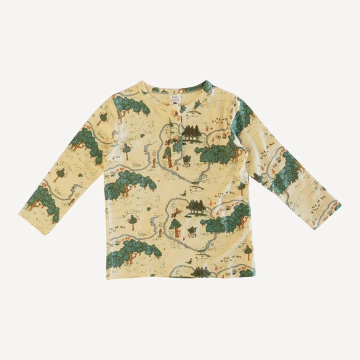 long sleeve basic henley tee | map | bamboo