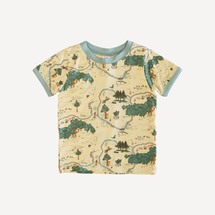 short sleeve ringer tee | map | bamboo