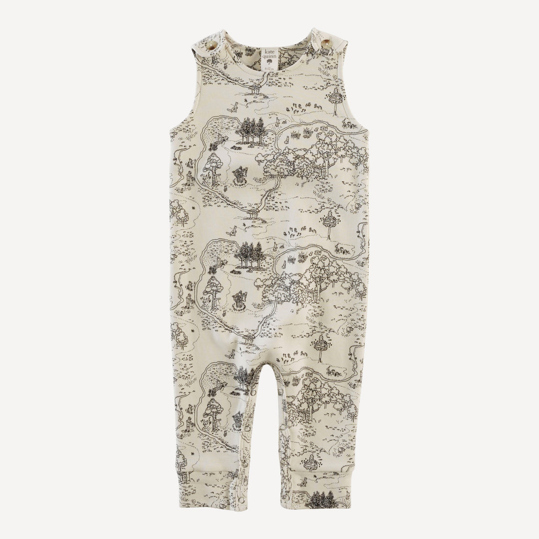 vintage button tab sport jumpsuit | map | organic cotton interlock