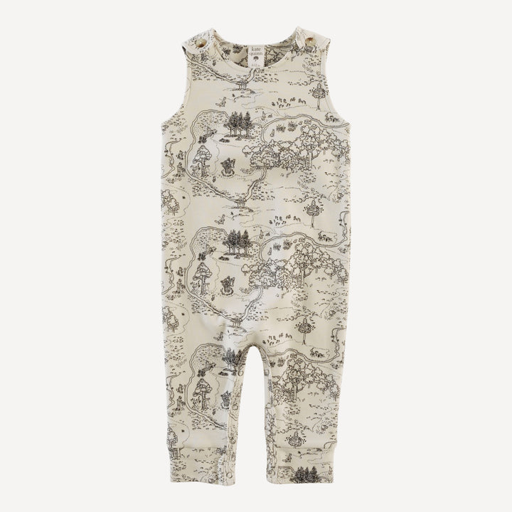 vintage button tab sport jumpsuit | map | organic cotton interlock