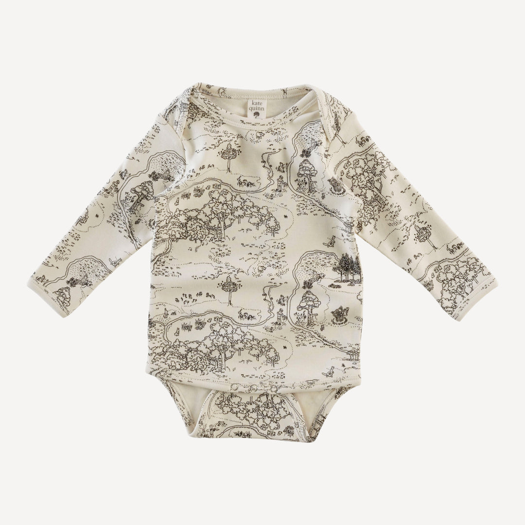 long sleeve lap neck bodysuit | map | organic cotton interlock