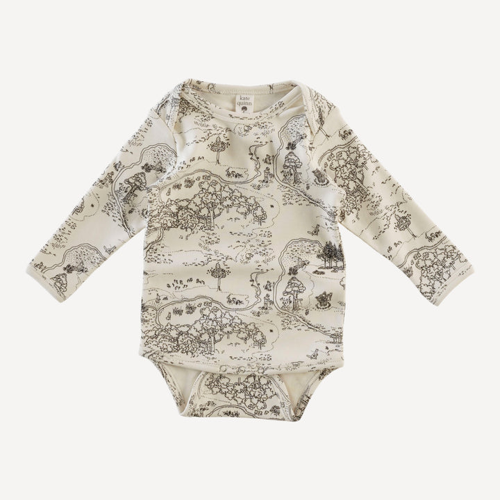 long sleeve lap neck bodysuit | map | organic cotton interlock
