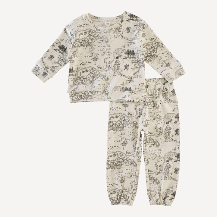 long sleeve relaxed jogger set | map | organic cotton interlock