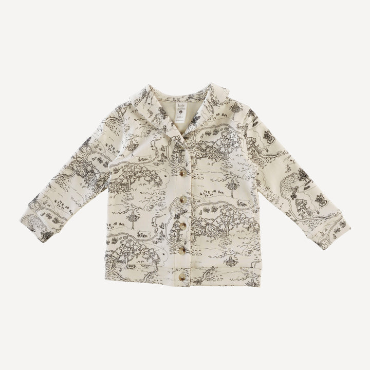 shawl collar cardigan | map | organic cotton interlock