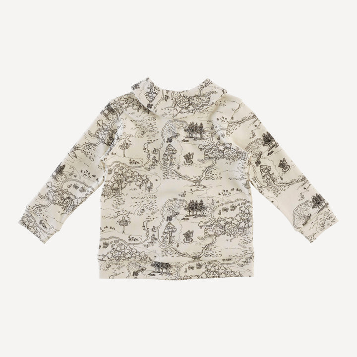 shawl collar cardigan | map | organic cotton interlock