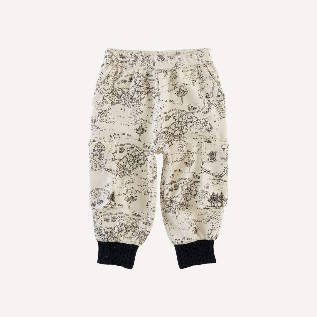 cargo bubble pant | map | organic cotton interlock
