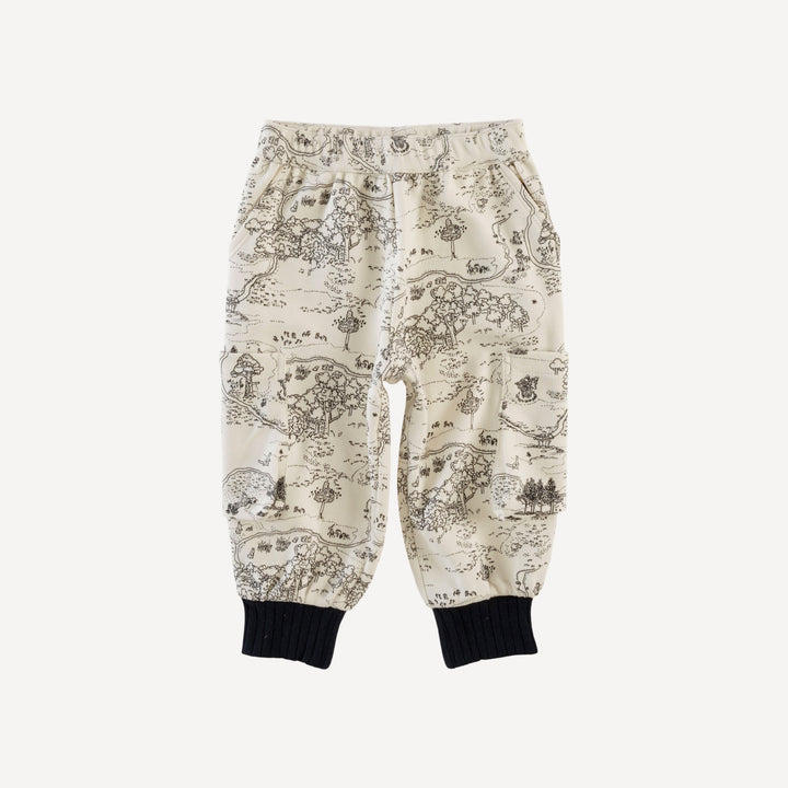 cargo bubble pant | map | organic cotton interlock