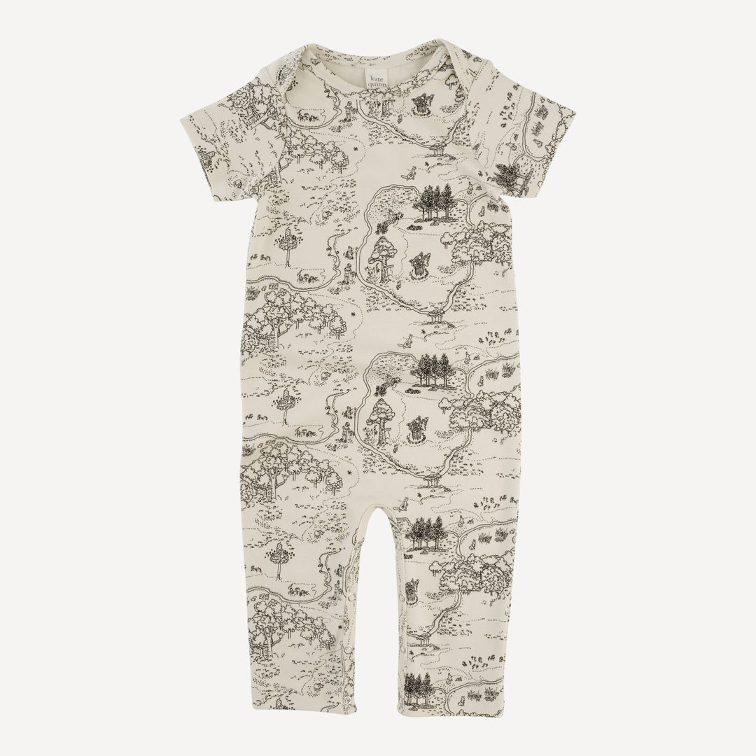 short sleeve lap neck jumpsuit | map | organic cotton interlock