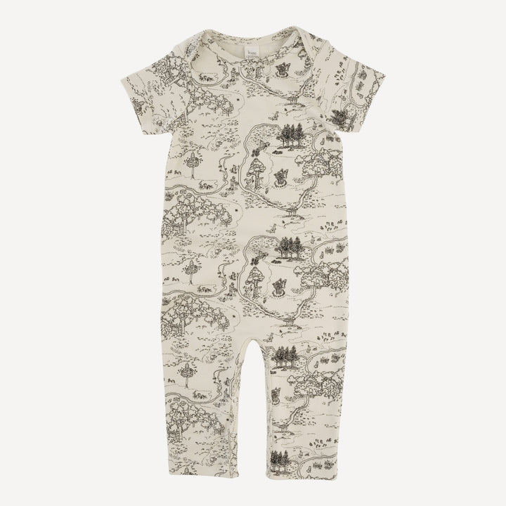 short sleeve lap neck jumpsuit | map | organic cotton interlock