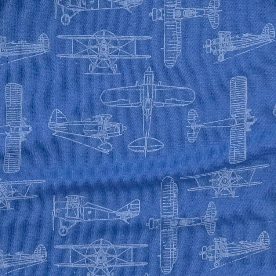 classic panda pant | marine blue vintage airplane | bamboo