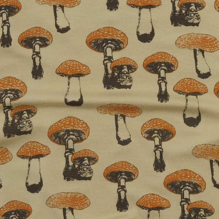 long sleeve two way zipper footie | marmalade fungi | bamboo