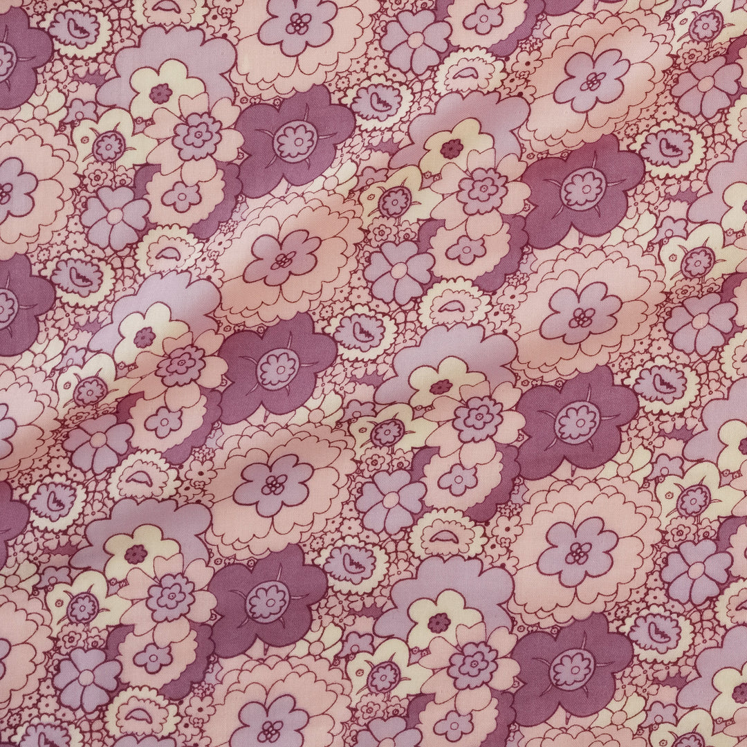 single layer blanket | mauve 60s floral | organic cotton gauze