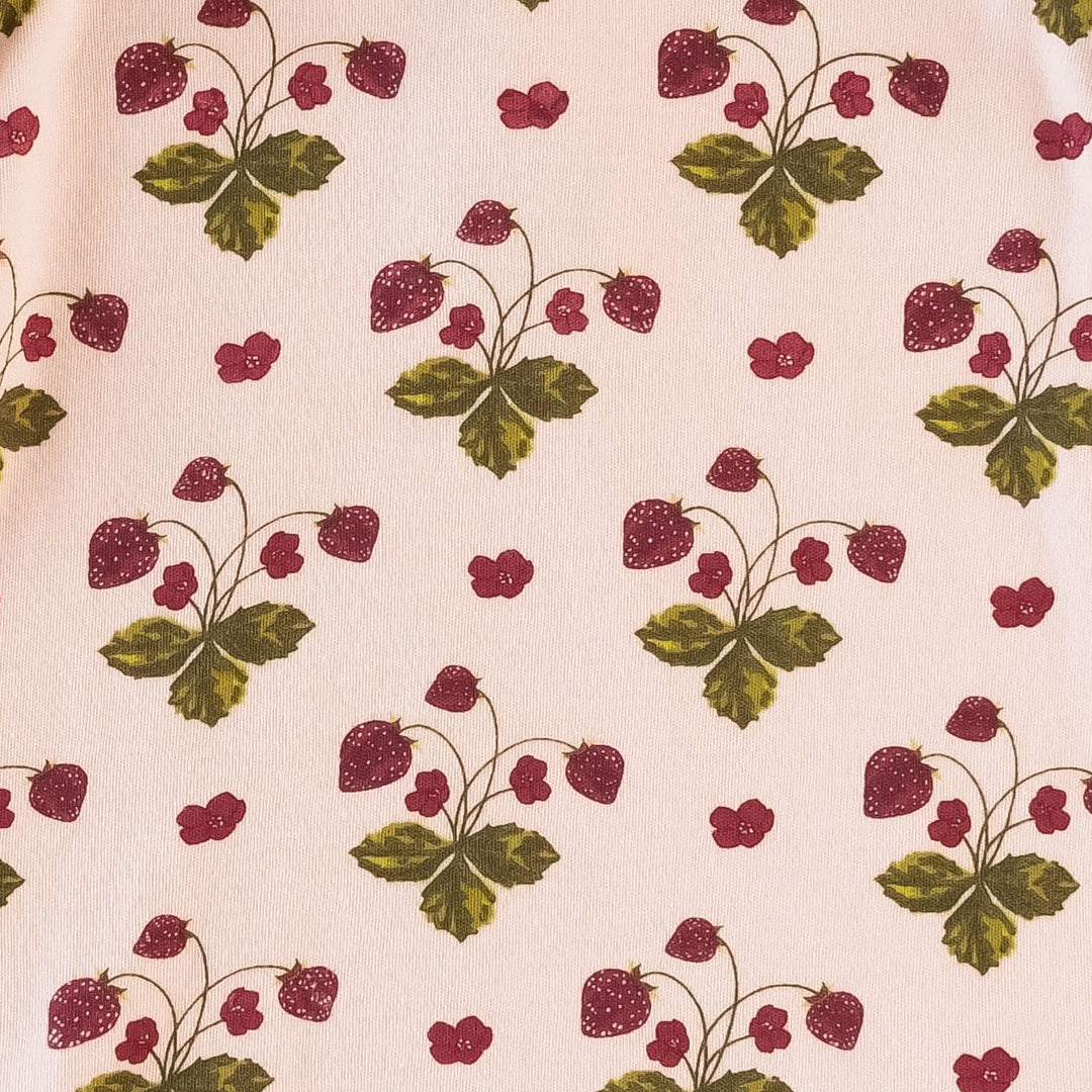 long sleeve puffed smocked bubble | mauve chalk strawberry | organic cotton interlock