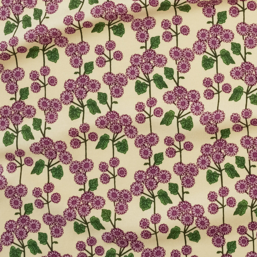 single layer blanket | mauve flower stripe | organic cotton interlock
