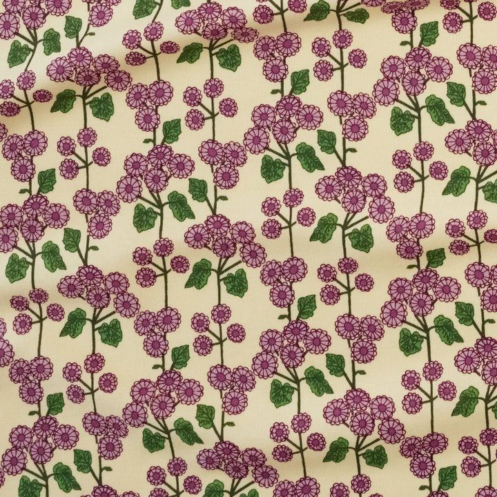 single layer blanket | mauve flower stripe | organic cotton interlock