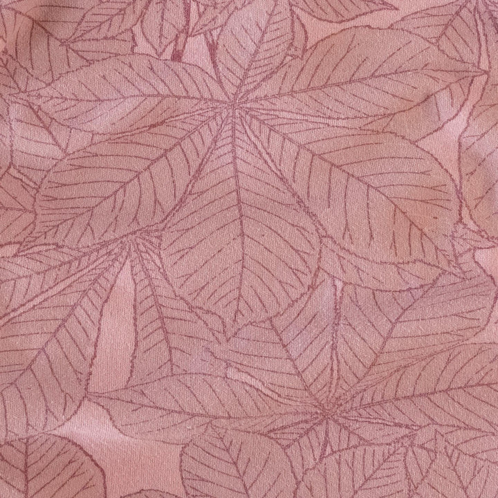 sleeveless gathered waist shortie | mauve foliage | organic cotton interlock
