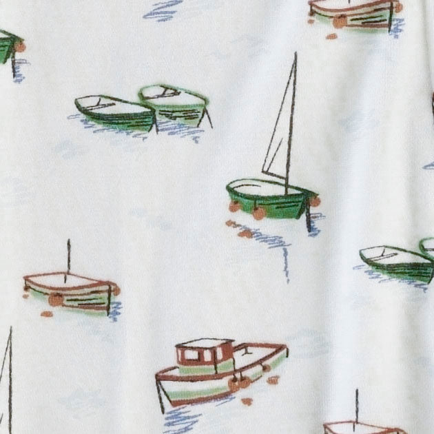 sleeveless peter pan bubble | mediterranean boats | bamboo
