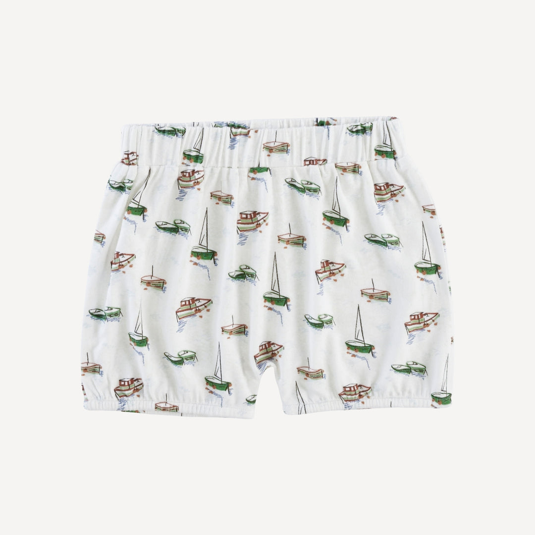 sleeveless pocket tee + bloomer set | mediterranean boats | bamboo