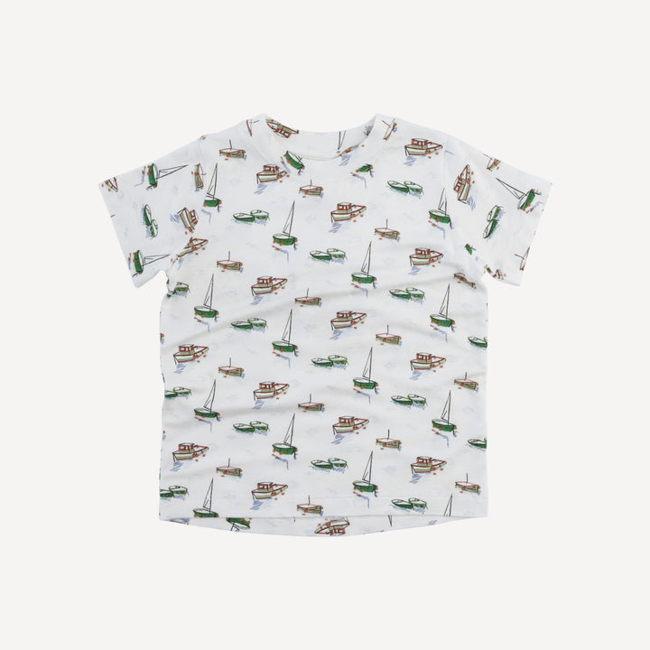 short sleeve essential boxy tee | mediterranean boat | bamboo