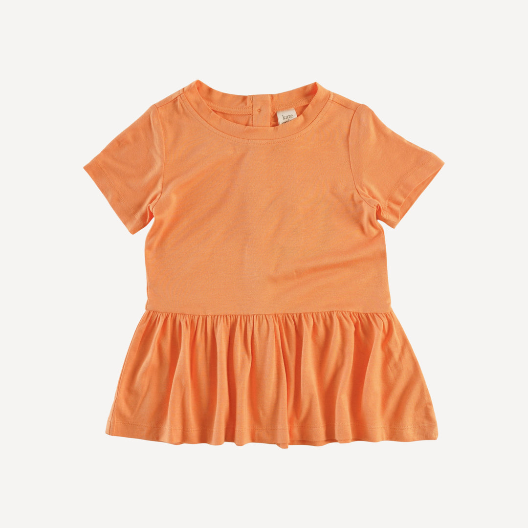 short sleeve drop waist gathered top | melon | lenzing modal