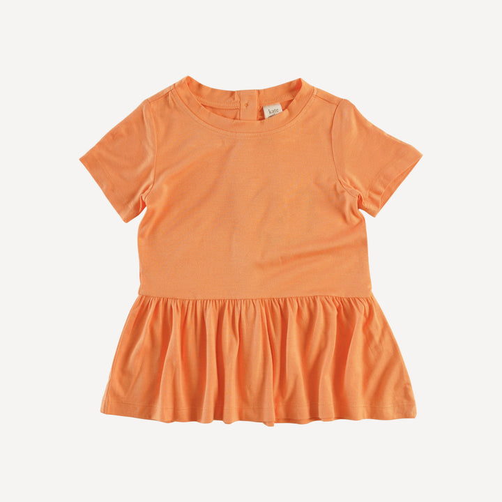 short sleeve drop waist gathered top | melon | lenzing modal