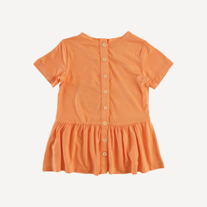 short sleeve drop waist gathered top | melon | lenzing modal