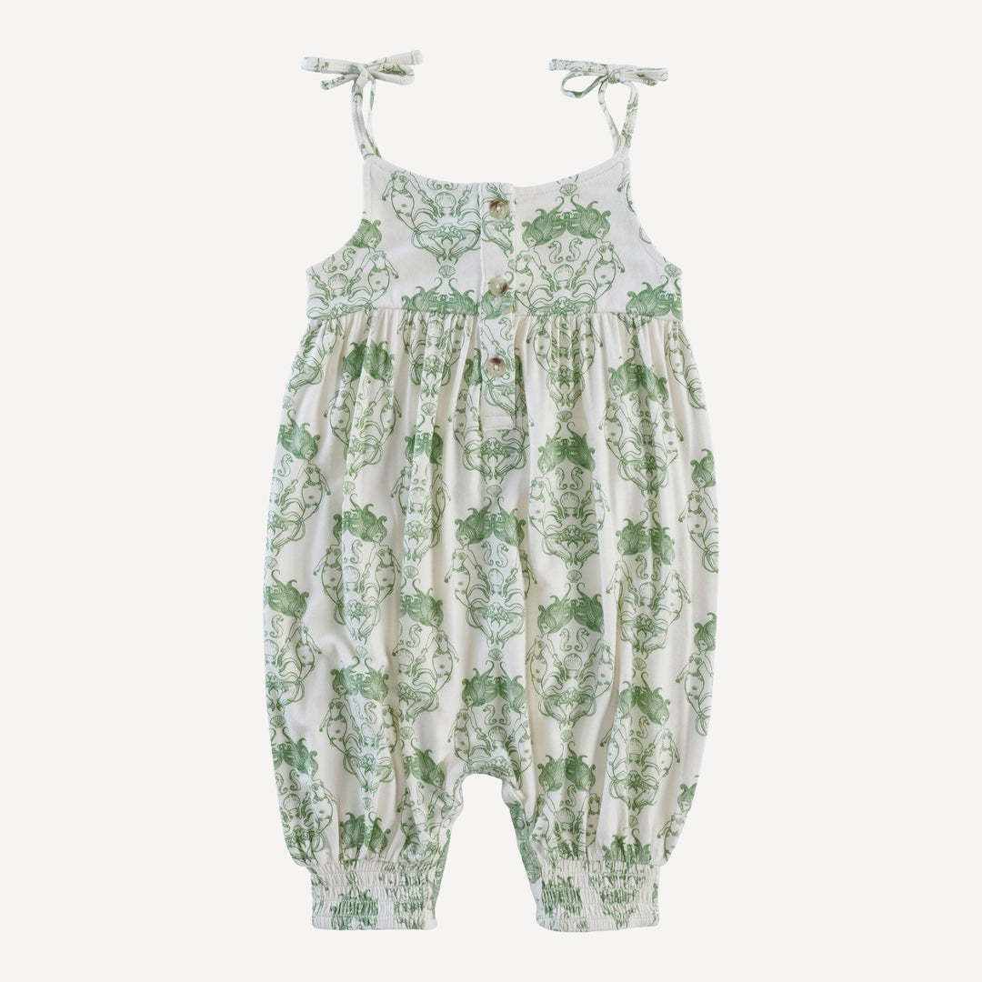 gathered smocked tie jumpsuit | mermaid and friends | bamboo