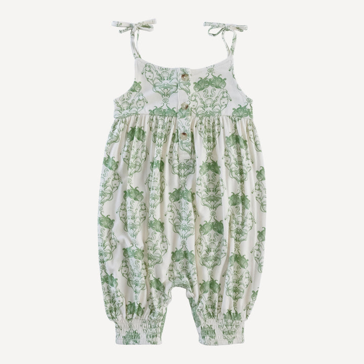 gathered smocked tie jumpsuit | mermaid and friends | bamboo