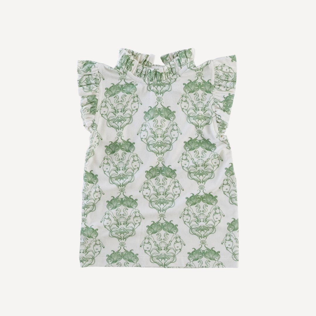 sleeveless little ruffle tee | mermaid and friends | bamboo