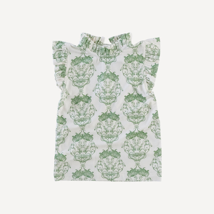 sleeveless little ruffle tee | mermaid and friends | bamboo
