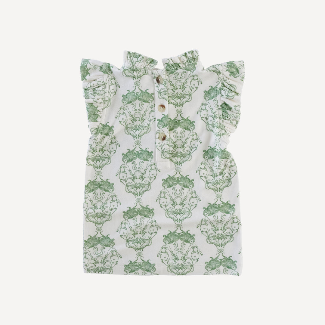 sleeveless little ruffle tee | mermaid and friends | bamboo