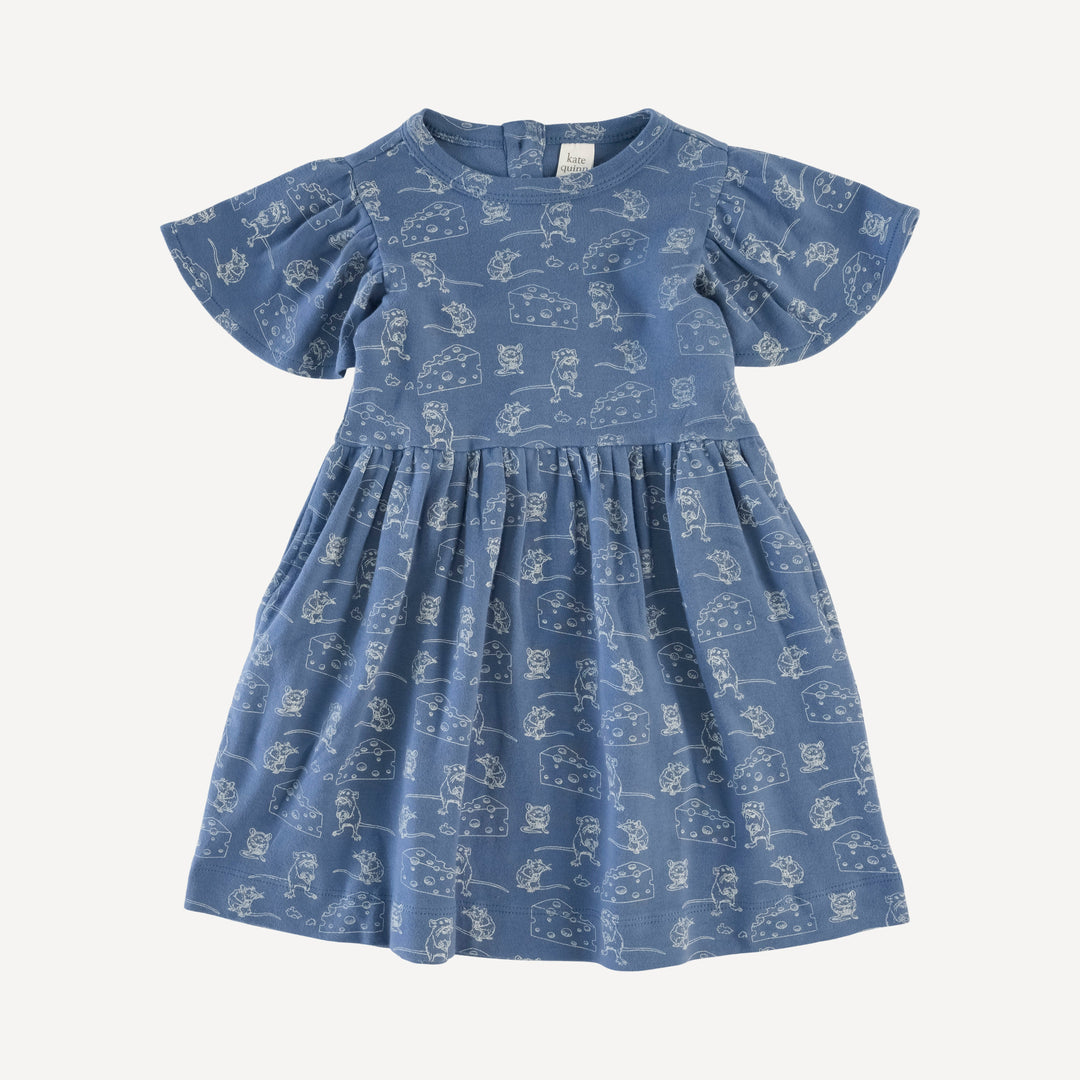 flutter sleeve dress | mice & cheese | organic cotton interlock