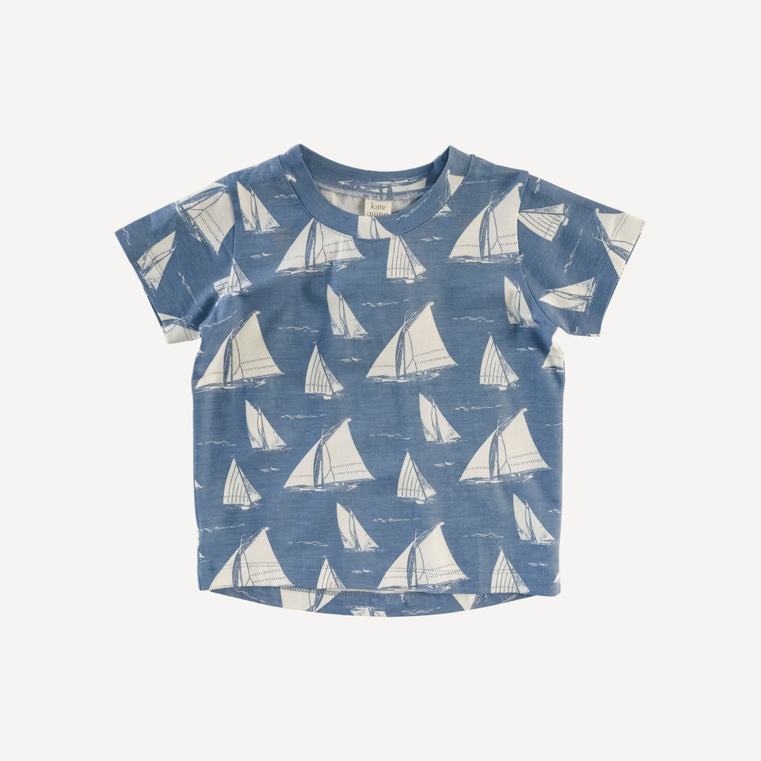 short sleeve essential boxy tee | mid-century sailing | bamboo