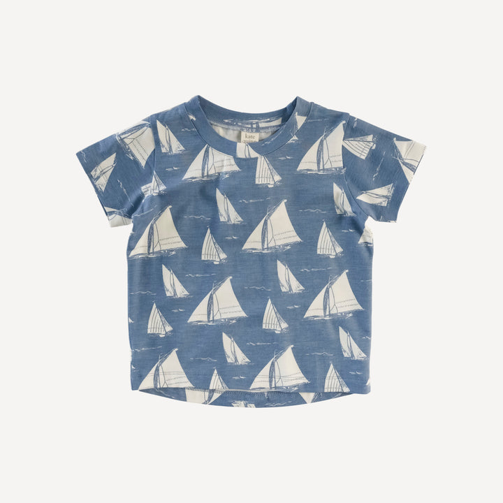 short sleeve essential boxy tee | mid-century sailing | bamboo