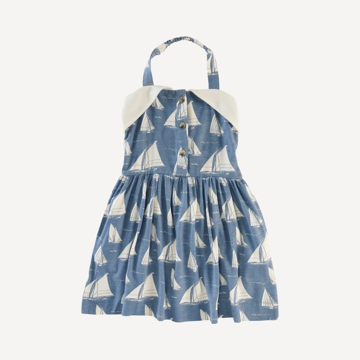 halter dress | mid-century sailing | bamboo