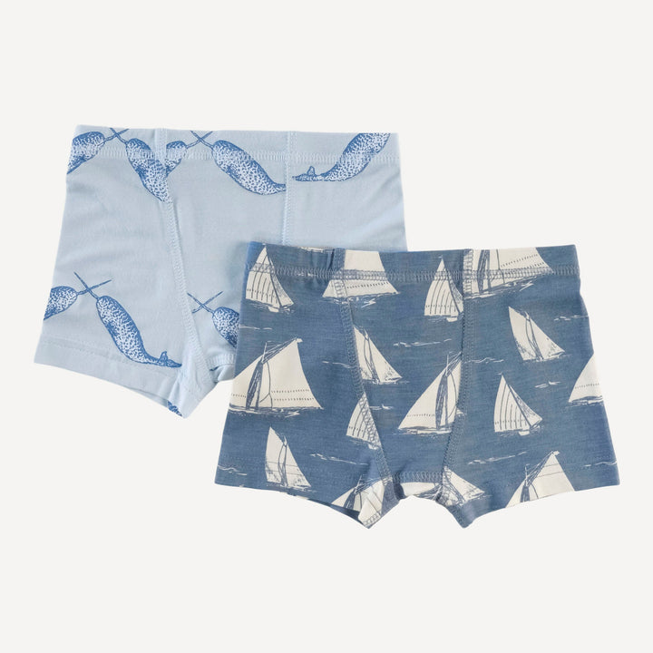 boxer set of 2 | mid-century sailing | bamboo