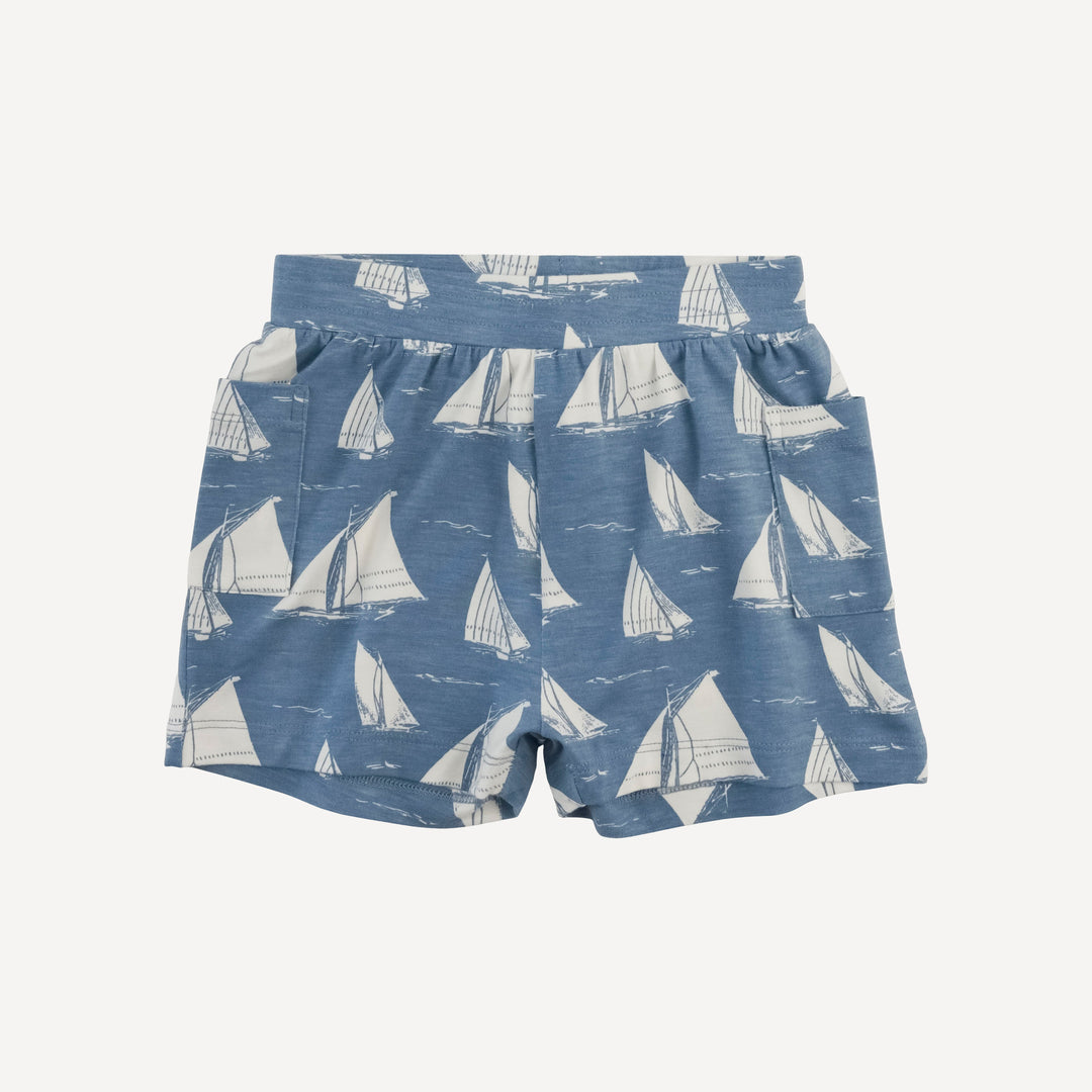 patch pocket short | mid-century sailing | bamboo