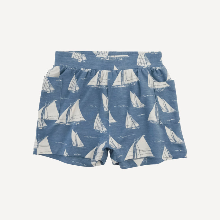patch pocket short | mid-century sailing | bamboo