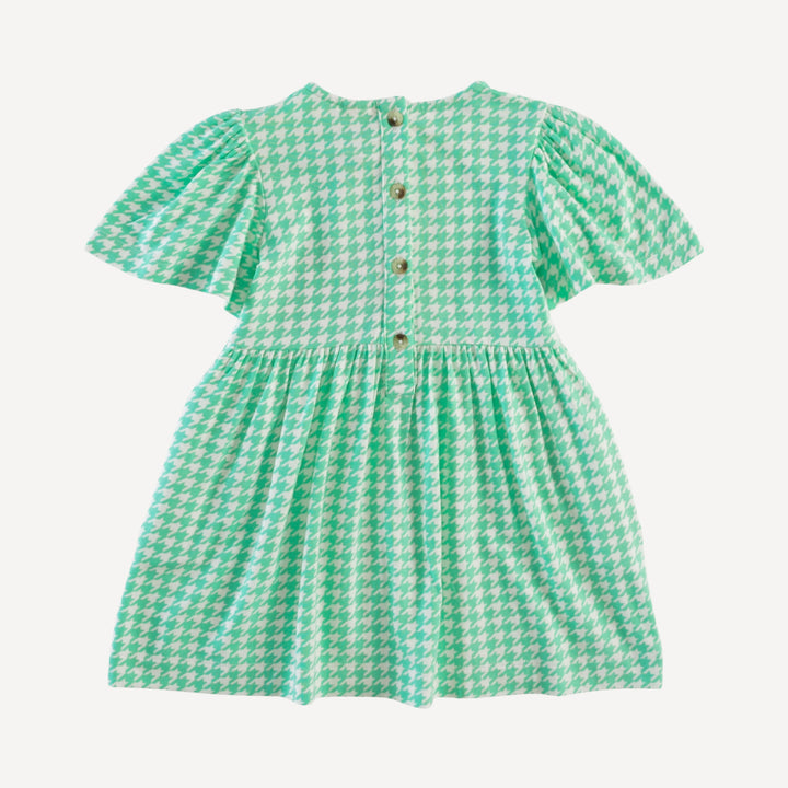 bell sleeve dress | mint houndstooth | bamboo