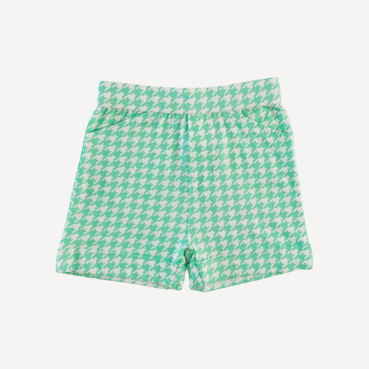 cuffed pocket short | mint houndstooth | bamboo