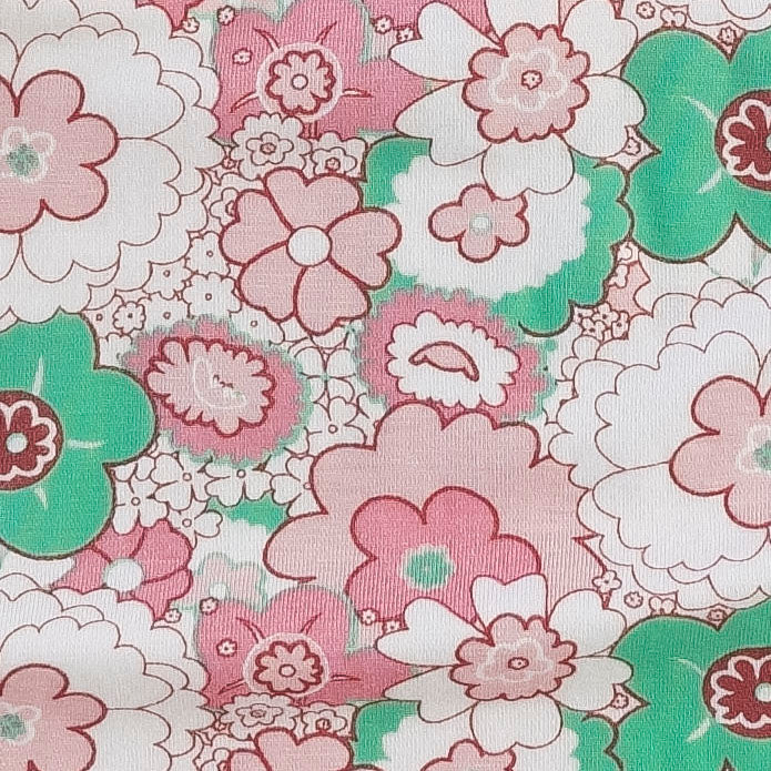 bell sleeve dress | mint pink mid-century floral | bamboo