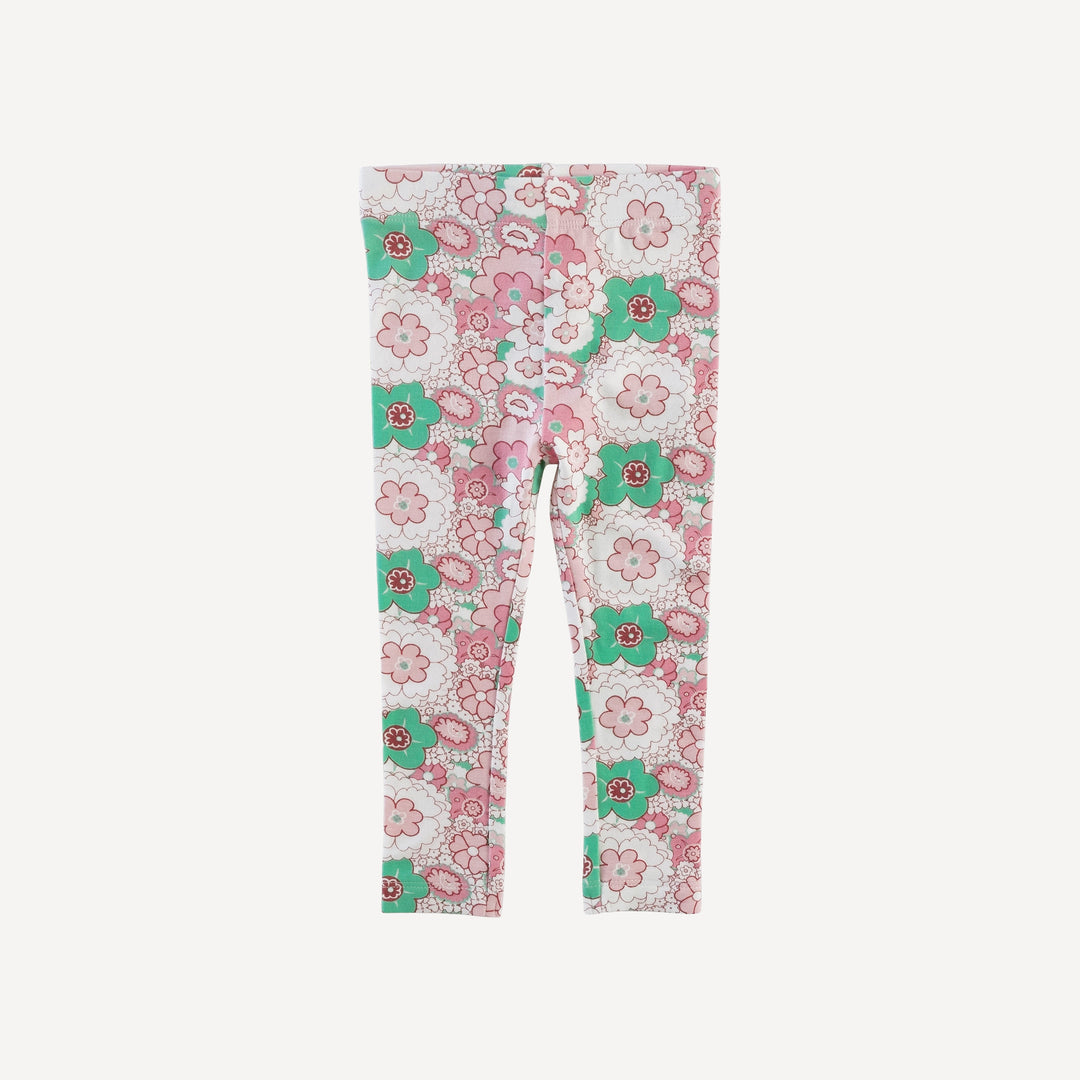 classic skinny legging | mint pink mid-century floral | bamboo