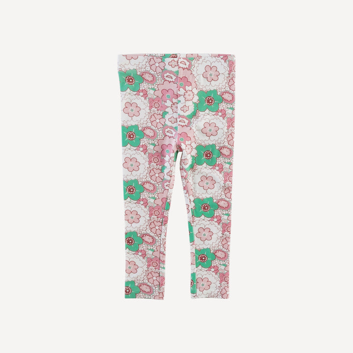 classic skinny legging | mint pink mid-century floral | bamboo