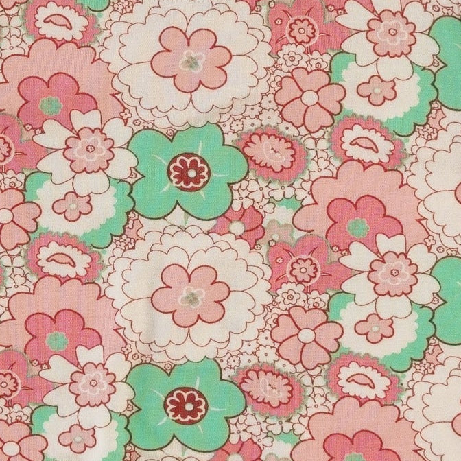 jade short sleeve set | mint pink mid century floral | bamboo